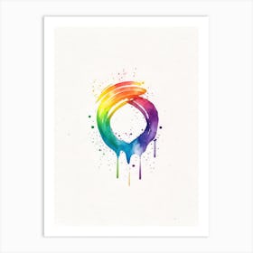 Rainbow Symbol Minimal Watercolour Art Print