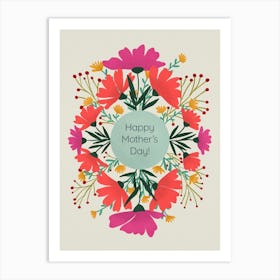 Happy Mother's Day Floral Frame Art Print