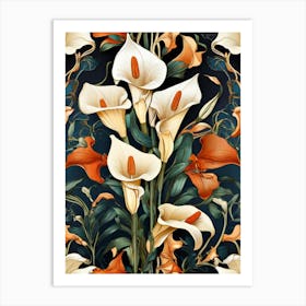 Default Stylized Colorful Design Of Arum Lilies In Art Nouveau 0 (2) Art Print