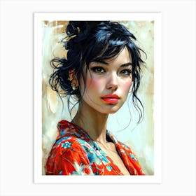 Portrait Of A Woman painting Art Print