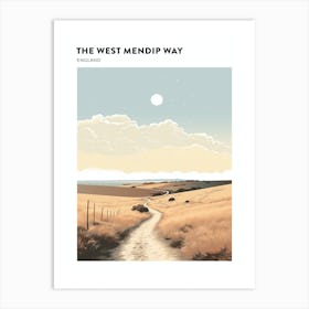 The West Mendip Way England 3 Hiking Trail Landscape Poster Art Print