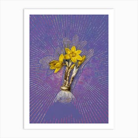 Vintage Crocus Luteus Botanical Illustration on Veri Peri n.0913 Art Print