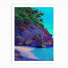 Koh Lanta Thailand Pointillism Style Tropical Destination Art Print