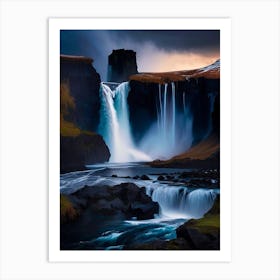 Hrafnabjargarfoss, Iceland Nat Viga Style (1) Art Print