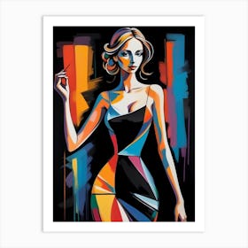 Woman In A Colorful Dress 3 Art Print