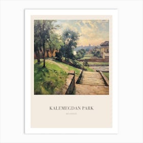 Kalemegdan Park Belgrade Serbia 3 Vintage Cezanne Inspired Poster Art Print