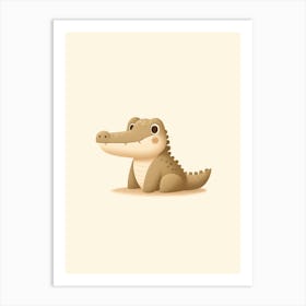 Crocodile Alligator Pastel Nursery Baby Print Art Print