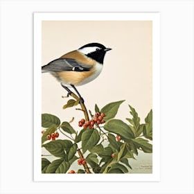 Carolina Chickadee 2 James Audubon Vintage Style Bird Art Print