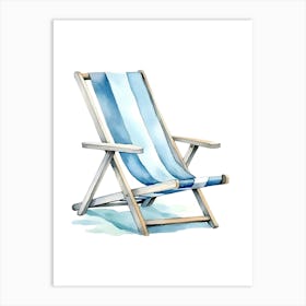 Watercolor Beach Chair Art Print