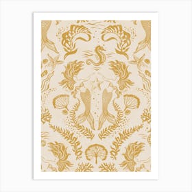 Dreamy Mermaids - Gold Art Print