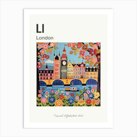 Kids Travel Alphabet  London 1 Art Print