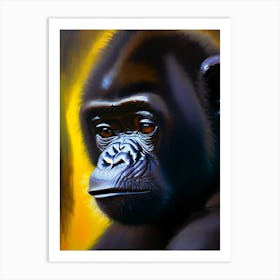 Baby Gorilla Gorillas Bright Neon 2 Art Print