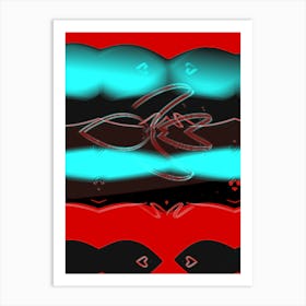 Red And Blue Abstract Painting Art Print