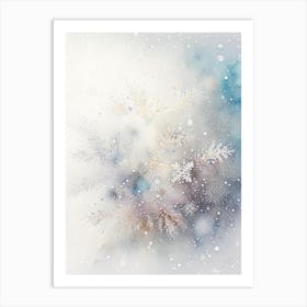 Graupel, Snowflakes, Storybook Watercolours 4 Art Print