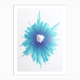 Abstract Blue Splatter Art Print