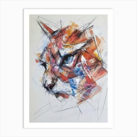 Abstract Cat Art Print