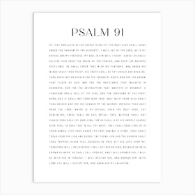 Psalm 91 Printable, King James Version, Bible Verse Print, Digital Download, Scripture Wall Art, Typography Decor, Minimalist Christian Gift Poster