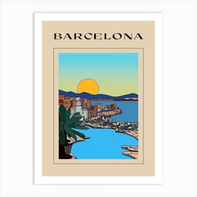Minimal Design Style Of Barcelona, Spain 4 Poster Art Print