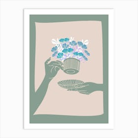 Floral Cup Of Tea Art Print