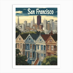 Aihrgdesign A Retro Travel Poster For San Francisco 3 Art Print