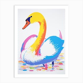 Andy Warhol Style Bird Swan 1 Art Print