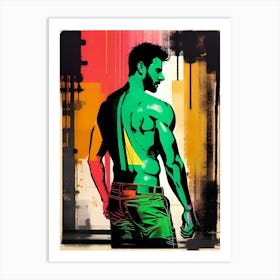 Man With A Back Art Print