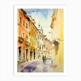 Vicenza, Italy Watercolour Streets 1 Art Print