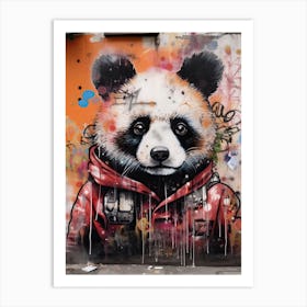 Panda Art In Street Art Style 3 Art Print