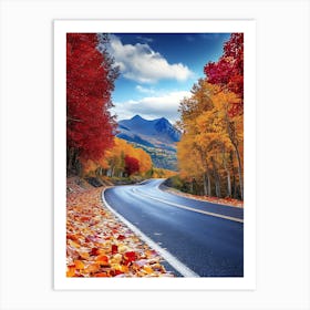 Beautiful Road In Autumn 4 Art Print