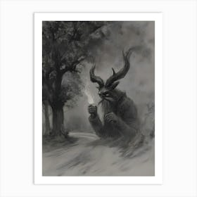 Demon In The Woods Art Print