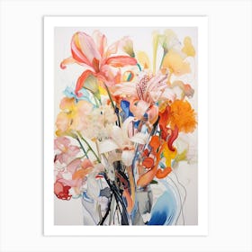 Abstract Flower Painting Lily 5 Art Print