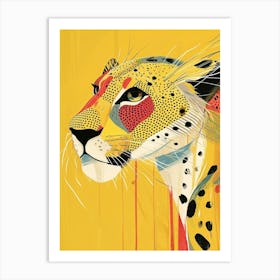 Yellow Mountain Lion 8 Art Print