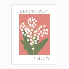 Lilies Of The Valley In Bloom Flowers Bold Illustration 4 Art Print