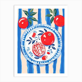 Pomegranate Fruit Summer Illustration 2 Art Print
