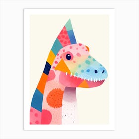 Colourful Dinosaur Nodosaurus 1 Art Print