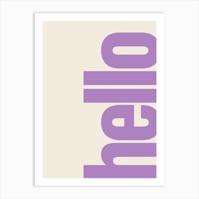 Hello Typography - Violet Art Print