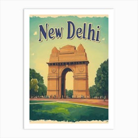 Aihrgdesign A Vintage Travel Poster Of New Delhi 3 Art Print