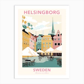 Helsingborg, Sweden, Flat Pastels Tones Illustration 3 Poster Art Print