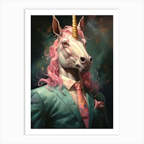 Unicorn In A Suit 4 Art Print