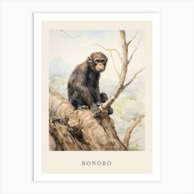 Beatrix Potter Inspired  Animal Watercolour Bonobo 1 Art Print