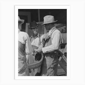 Farmers Talking On The Streets Of San Augustine, Texas By Russell Lee Art Print