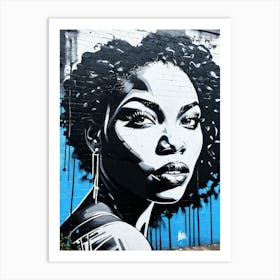 Graffiti Mural Of Beautiful Black Woman 299 Art Print