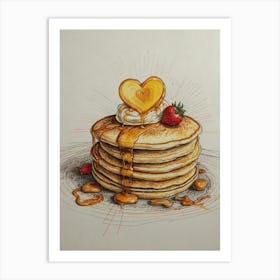 Heart Shaped Pancakes 6 Art Print