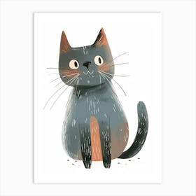 Chartreux Cat Clipart Illustration 2 Art Print