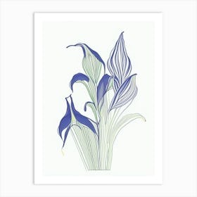 Hosta Floral Minimal Line Drawing 1 Flower Art Print