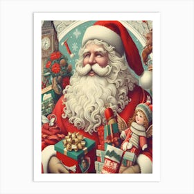 Santa Claus Style William Morris 1 Art Print