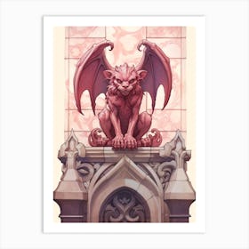 Pink Gargoyle 3 Art Print