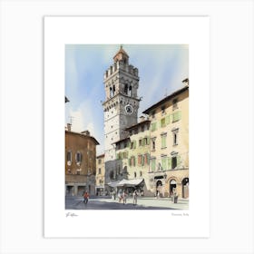 Pistoia, Tuscany, Italy 1 Watercolour Travel Poster Art Print