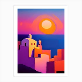 Santorini Sunset Art Print