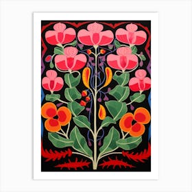 Flower Motif Painting Sweet Pea 1 Art Print